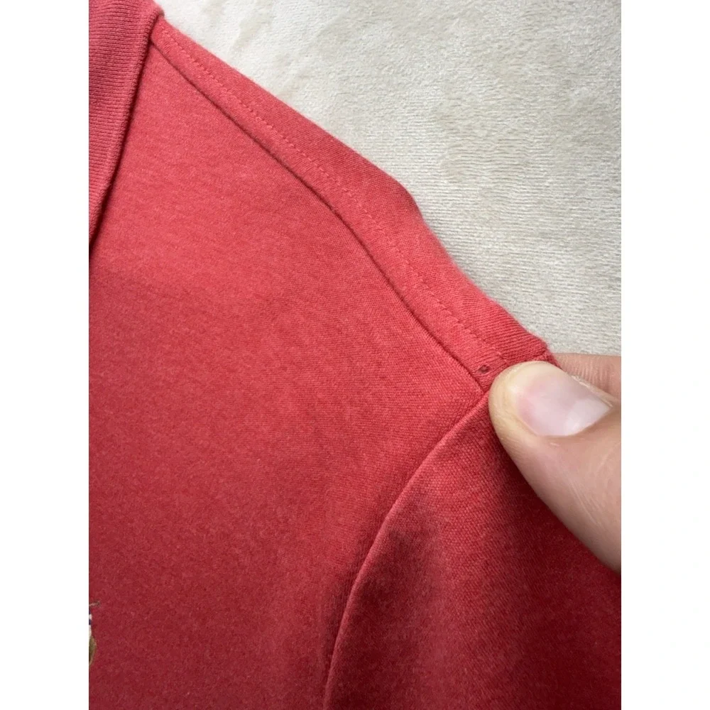 Polo Ralph Lauren Custom Slim Fit Polo Shirt Men's L Red Soft Touch Flesh Pony